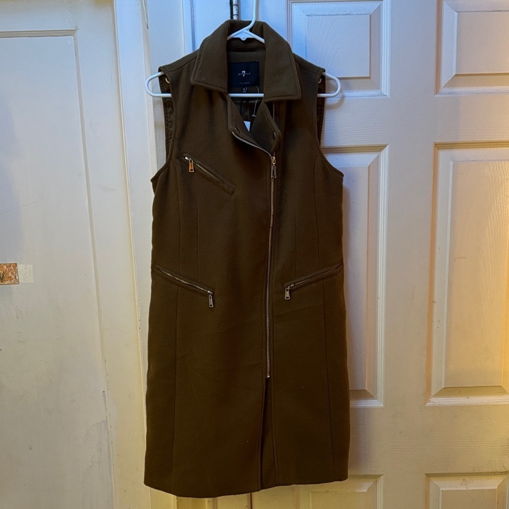 NWT 7 for all mankind dark brown  Sleeveless Women's Coat size M